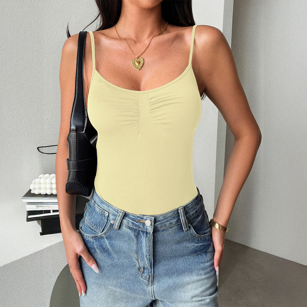 KAIKUO - Body de Tirantes Ajustado y Sexy para Mujer, Estilo Europeo y Americano, Ropa de Mujer, Primavera/Verano 2026, Comercio Exterior Amazon