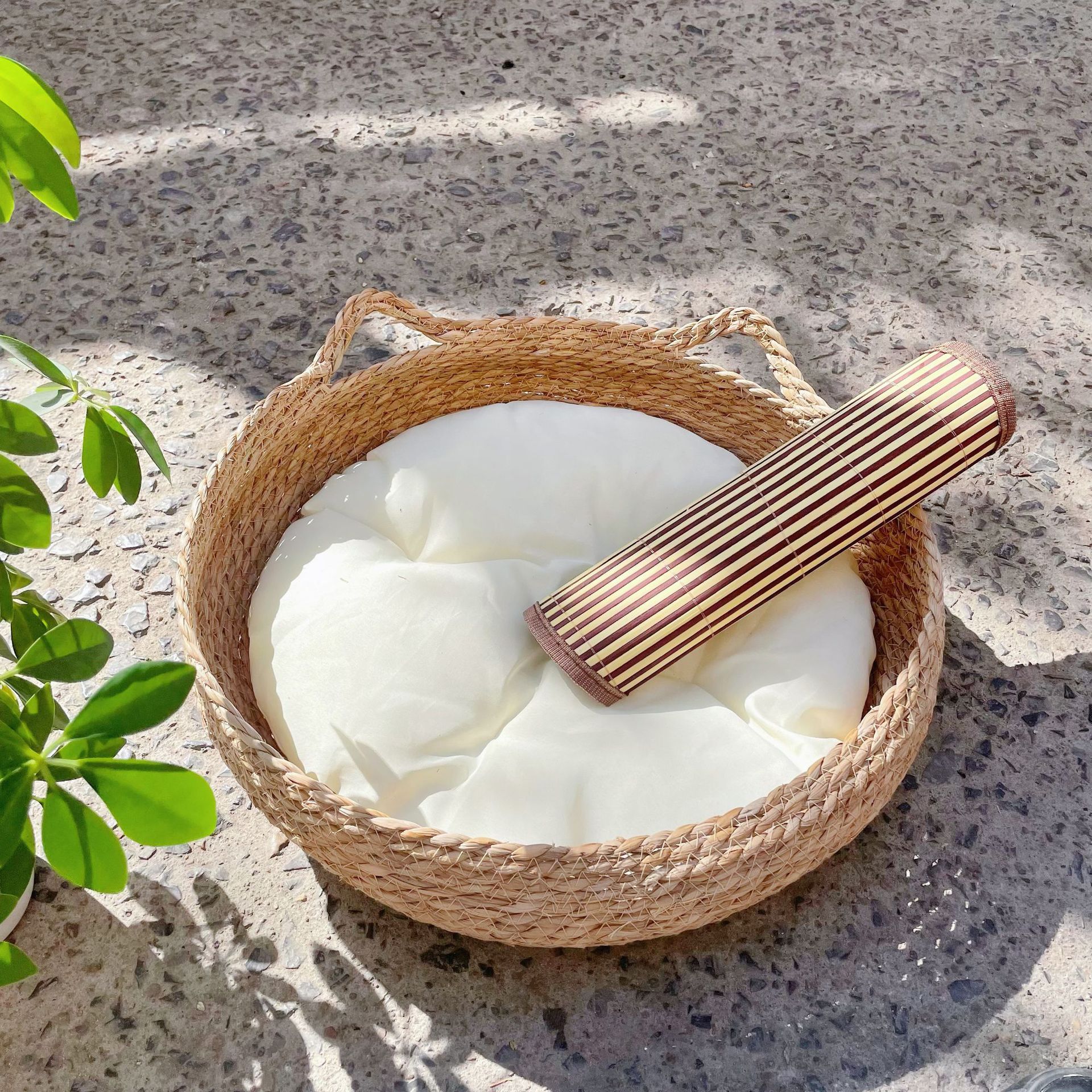 고양이 귀 둥지 + 흰색 패드 + 여름 매트