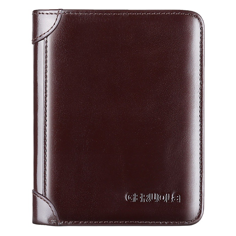 Wallet Men's Genuine Leather Wallet Card Holder Wallet Short Men's Cowhide Wallet Wallet Men's Wallet Foreign Trade Hot Style