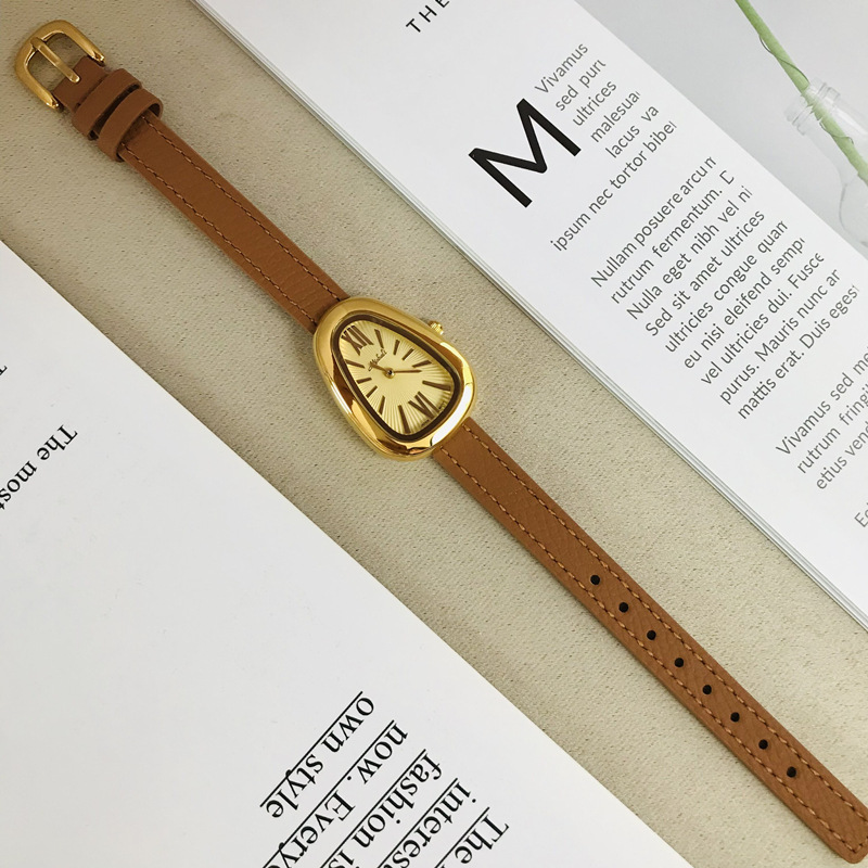 110g Weight Tempered Glass Mirror Material Genuine Leather Strap Material Watch Classification Pointer Display Type Buckle Buckle Style Oval Dial Shape Casual, Holiday Occasion Quartz Movement Solid Color Pattern All Seasons Season Women's Gender Vintage Style, Classic Style Style Vintage Style Classic Style Solid Color Buckle Quartz Watch Women's Watches 22