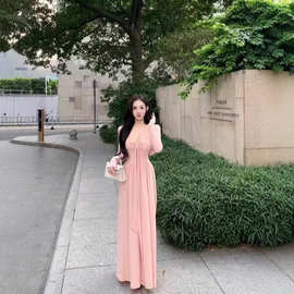 【两件套】纯欲性感修身蝴蝶结吊带连衣裙秋季温柔显瘦短款开衫抹