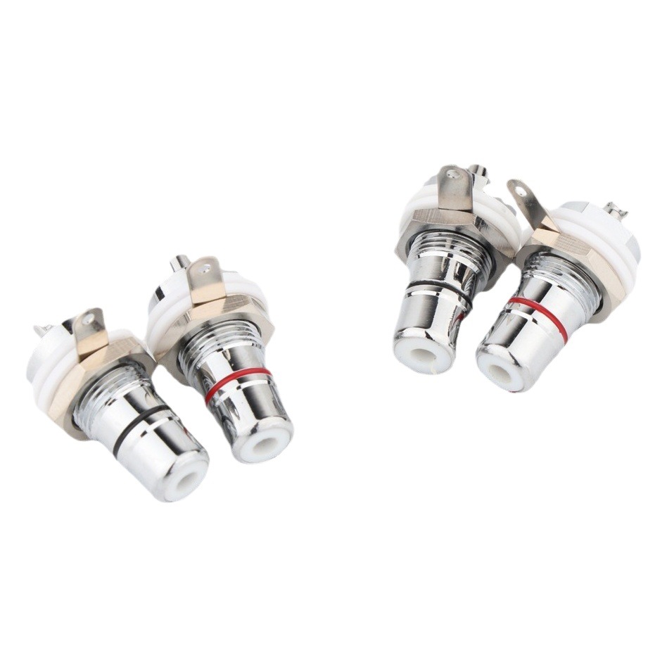 Conector RCA chapado en rodio Preffair, conector hembra tipo lotus, amplificador HIFI, amplificador de tubo