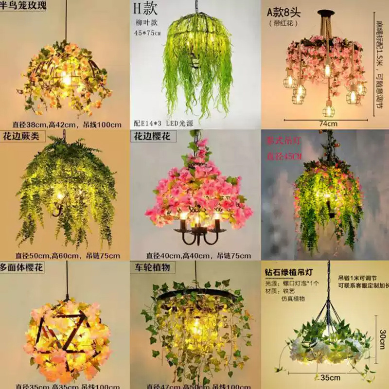 Lámpara Colgante Industrial para Plantas de Hierro Decorativa para Restaurante Bar y Cafetería