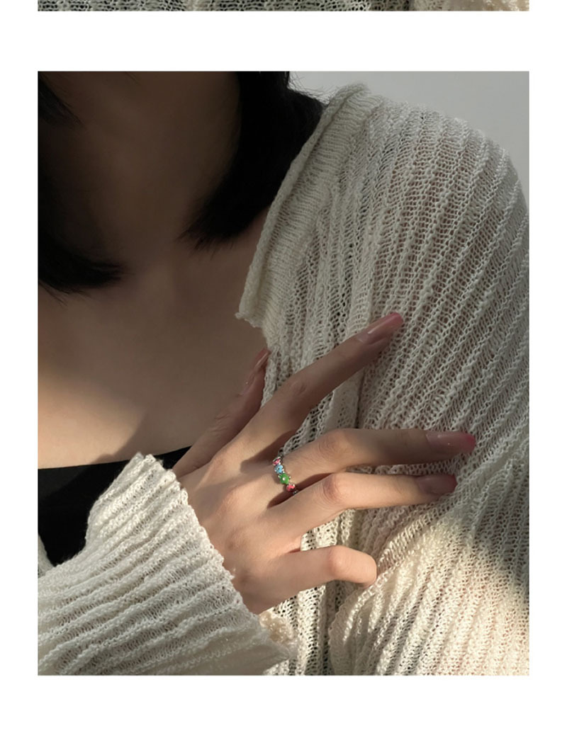 Sunburst Colourful Glazed Flower Bracelet Adjustable Jewellery_voghion.com