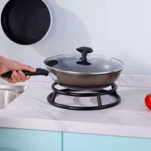 不锈钢烤漆圆管锅架家用置物架厨房炒锅架子多用神器。