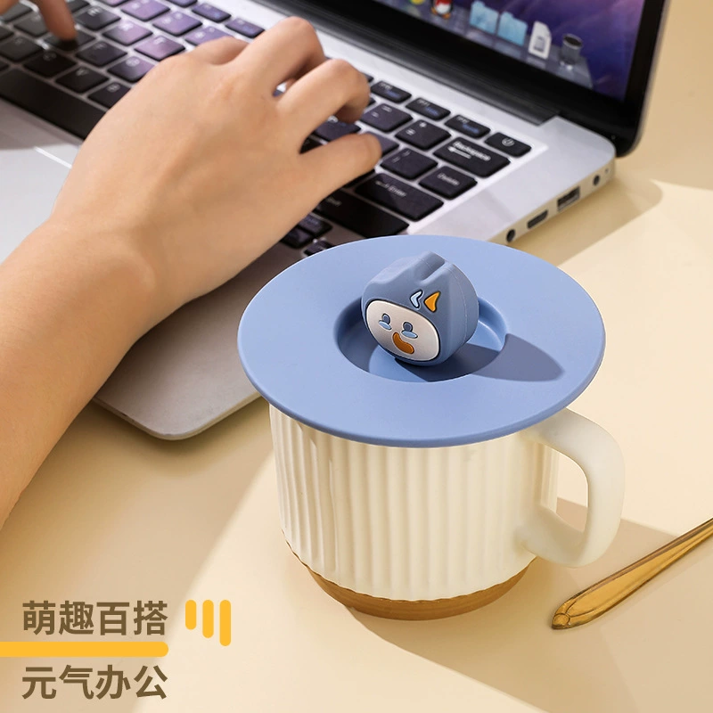 Cartoon silicone hermetic glass cover, glass handle