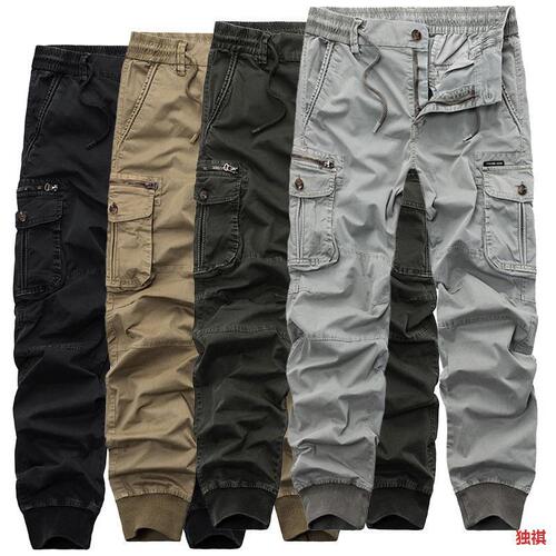 Commonly available, large size men's trousers, fashionable overalls, European and American men with small feet 8017