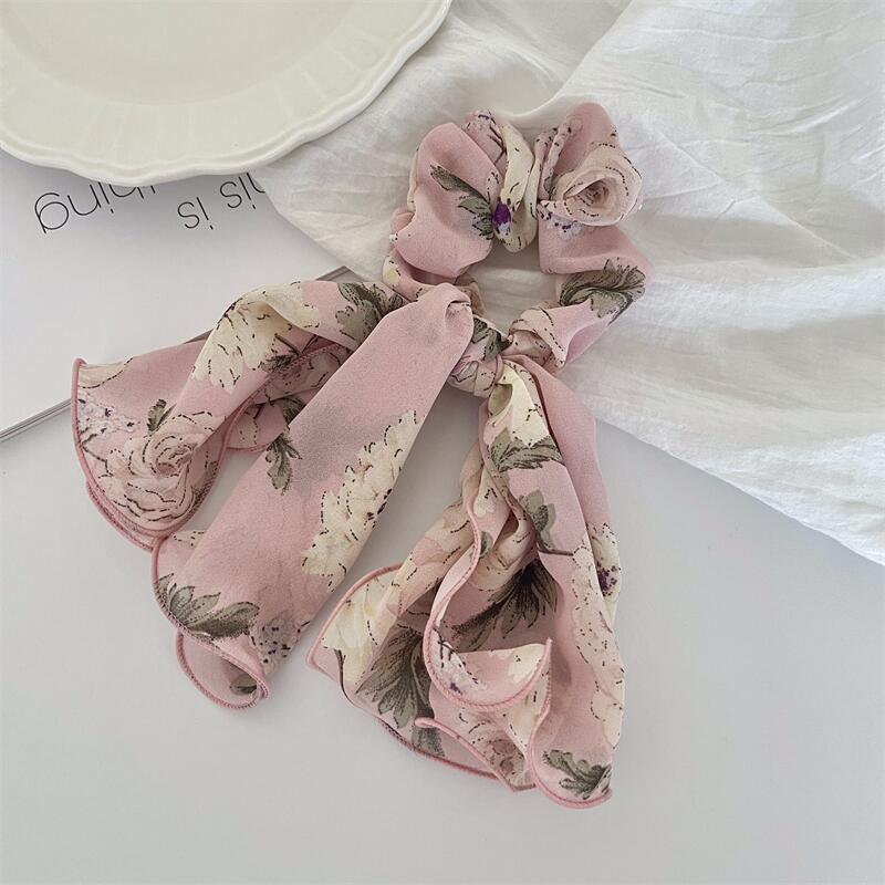 Sweet Flower Bow Knot Cloth Ribbon Hair Tie 1 Piece display picture 5