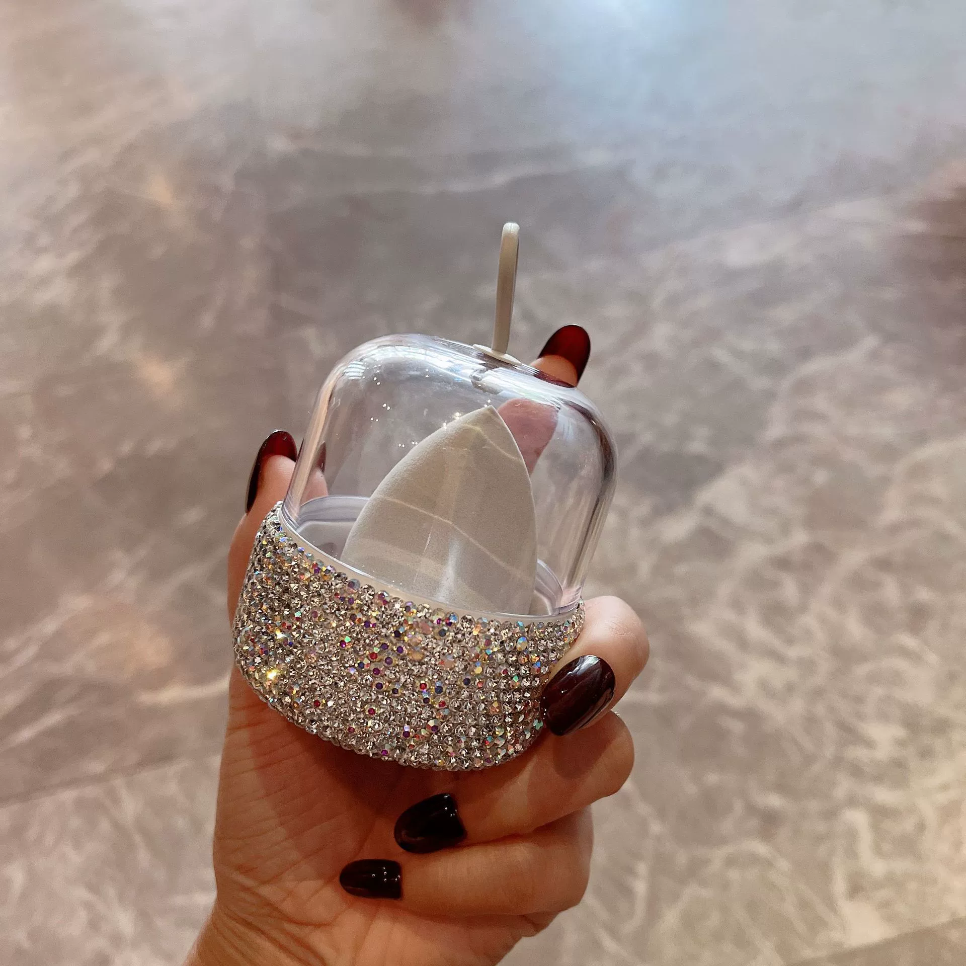 Пыленепроницаемое супермягкое косметическое яйцо, пудра для макияжа, спонж для макияжа, яйцо, высококачественная трансграничная горячая модель с инкрустацией бриллиантами, прямая продажа с фабрики