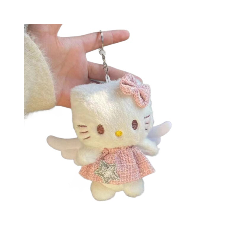 天使hellokitty挂件毛绒玩具爆款网红猫咪玩偶少女包包公仔钥匙扣|undefined