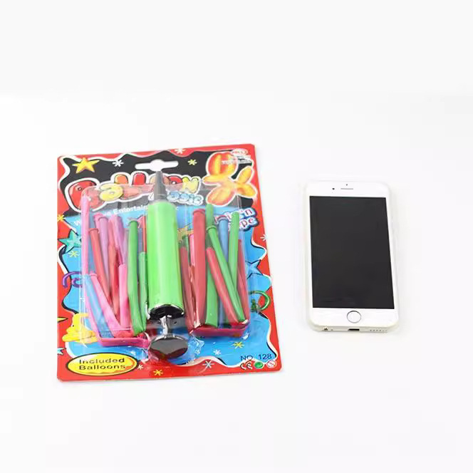 Festival de globo de alta calidad largo magia variedad globo Tarjeta de succión con bomba traje decorativo atmósfera bola