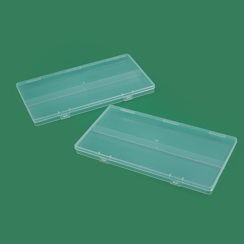 跨境PP扁盒二宫格塑料样品盒化妆刷子工具配件盒美术生画笔收纳盒