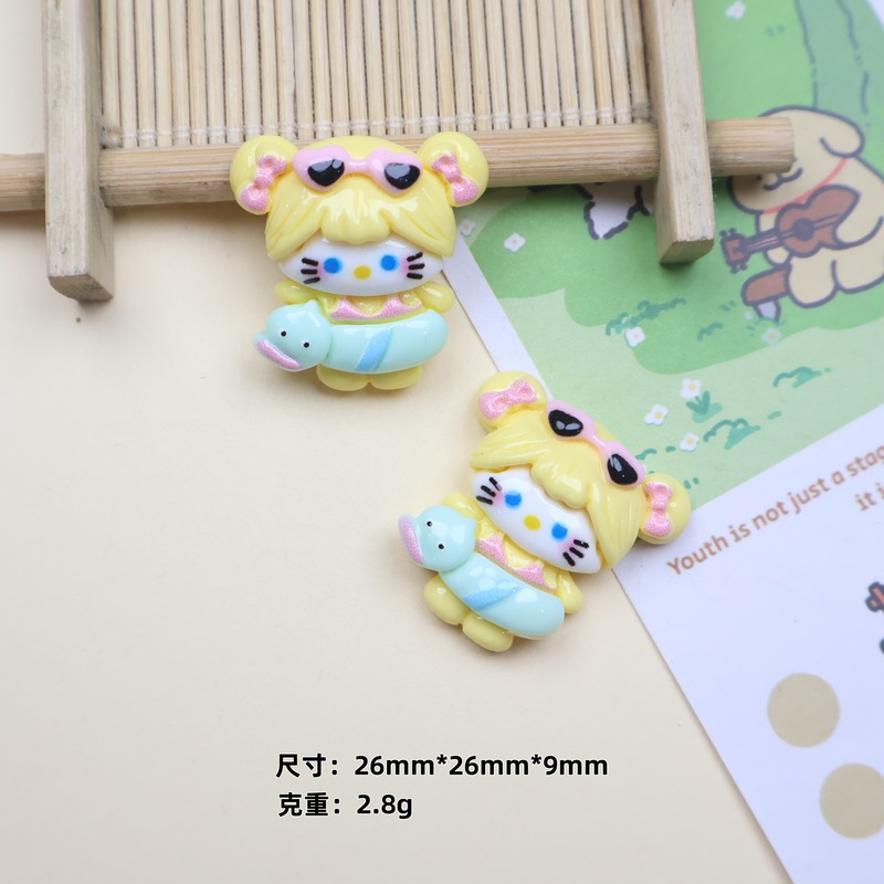 卡通diy树脂配件凯蒂小猫奶油胶发夹头绳手机壳鞋扣吊坠饰品配饰|undefined