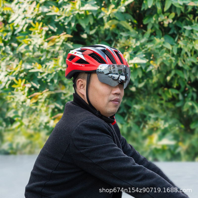 Casco de bicicleta bicicleta de montaña con espejo de viento deportivo al aire libre integrado formación de equipos de casco de bicicleta al por mayor