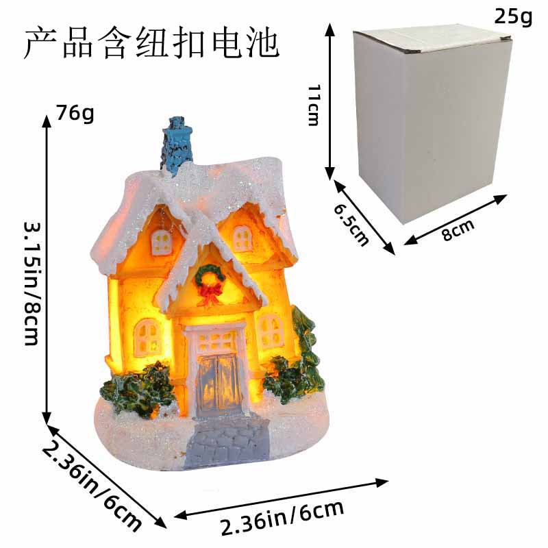 Jingchen nuevas decoraciones de Navidad 2023 transfronteriza resina casa color luminoso escritorio decoración al por mayor