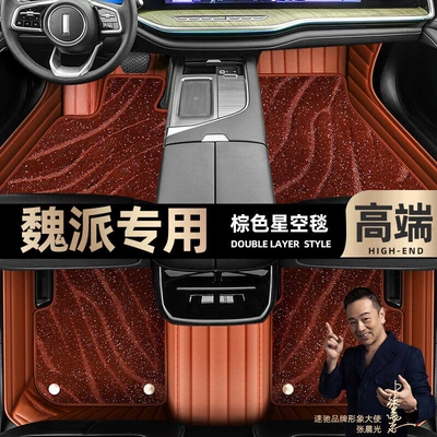 Ayaqaltılar (Kovriklər) VV7 VV6 Macchiato car mats [Black - brown-leather-brown-starry-sky-blanket-double-layer