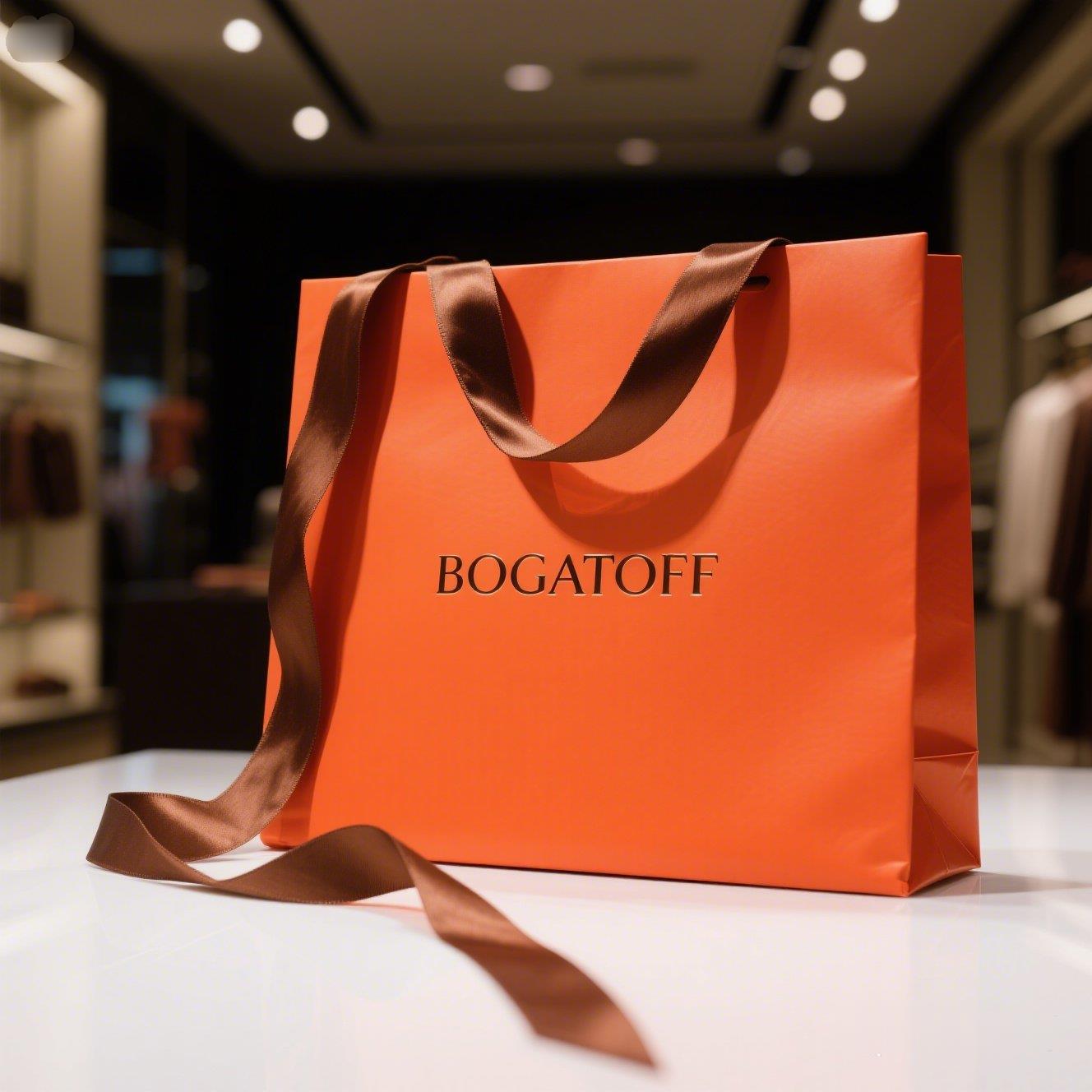 纸袋服装店手提袋高级感礼品袋礼物袋批发小批量打包带印红酒袋