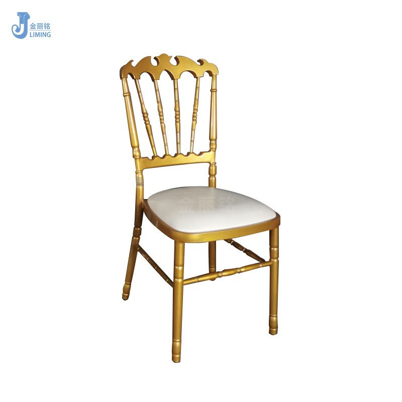 Silla de hotel al por mayor de fábrica Silla de boda de oro Silla de bambú de metal Silla de banquete Silla de Napoleón transfronteriza exclusiva