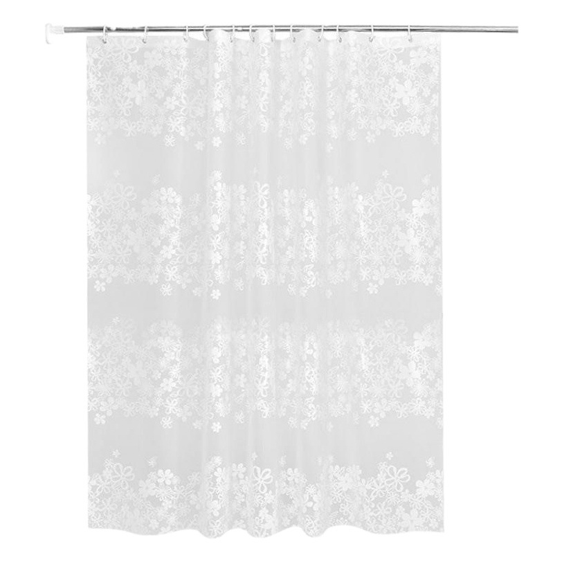 Fabricante en stock Cortina de ducha impermeable Cortina de ducha cortina de baño flor blanca hombre PEVA Cortina de ducha cortina de partición de baño al por mayor