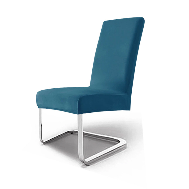 cubierta de silla de terciopelo elástica de plata gruesa cubierta de silla de comedor de hotel cubierta de polvo cubierta de silla de alto nivel sentido transfronterizo