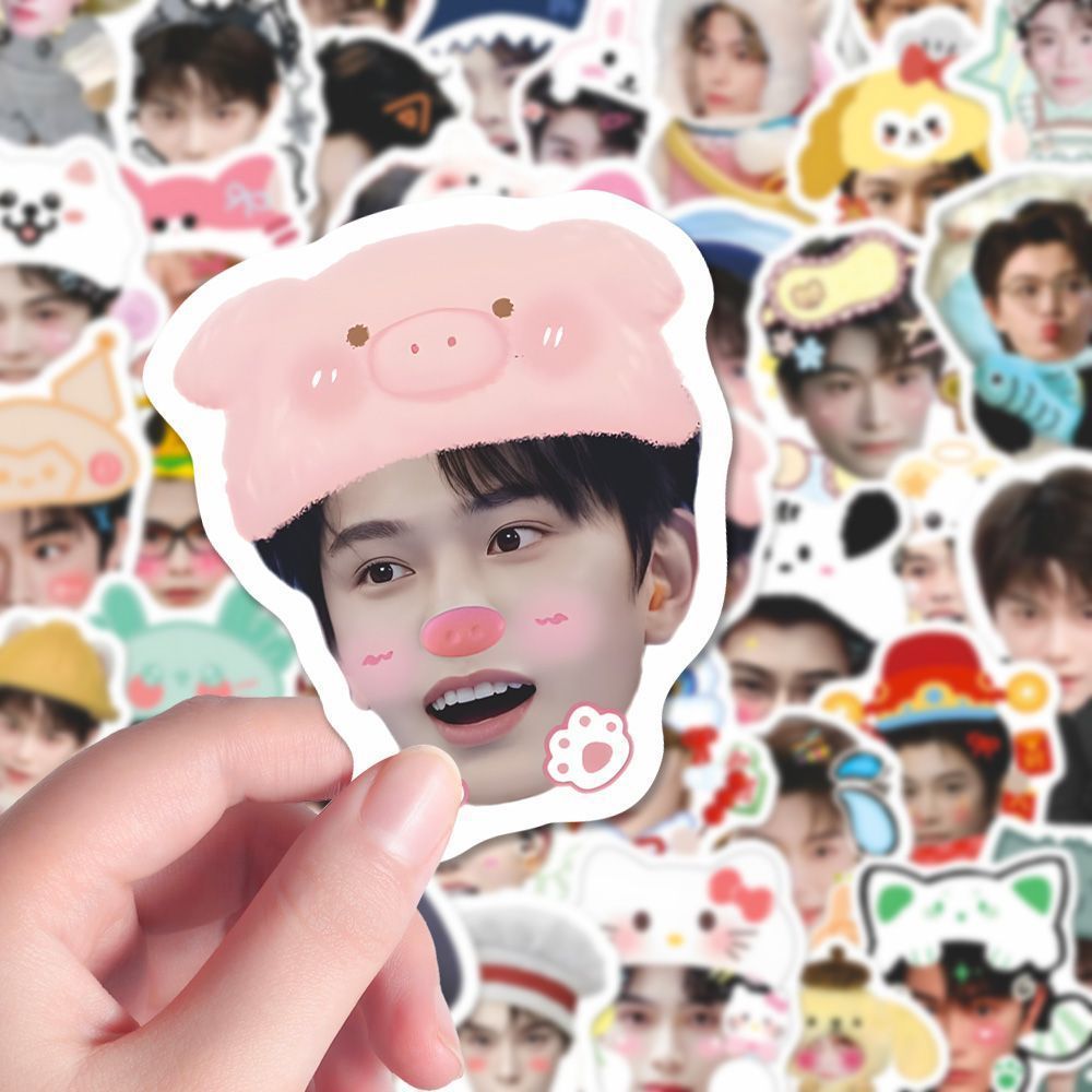 160张新款丁禹兮涂鸦大头贴纸isn创意简约个性趣味diy手账本贴画