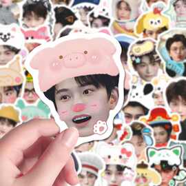 160张新款丁禹兮涂鸦大头贴纸isn创意简约个性趣味diy手账本贴画