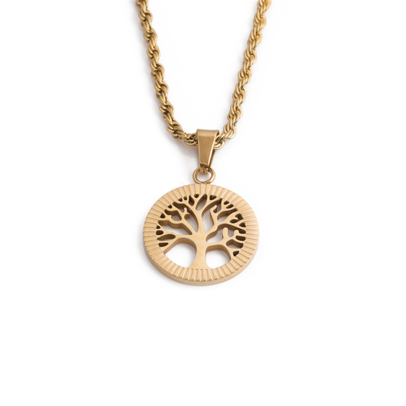 hiphop twist chain tree of life pendent necklacepicture3
