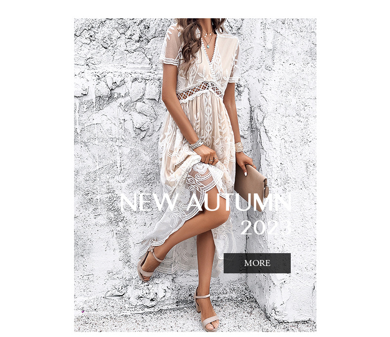 KaiKuo Cross-Border Women's Clothing European And American 2024 Spring/Summer Casual Elegant Deep V Short Sleeve_ecoleips.com