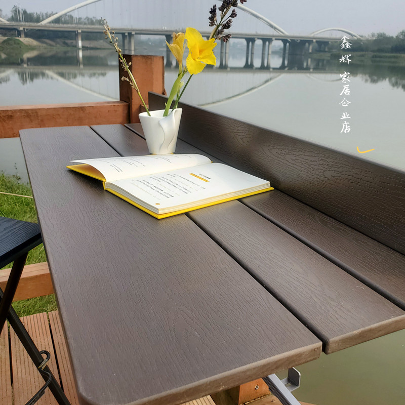 P616 household small apartment multifunctional solid wood hanging tea table balcony railing hanging table bar leisure folding