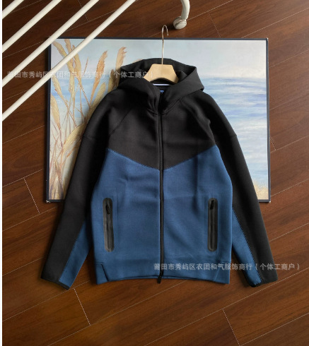 상의. 블랙 & 블루 배색