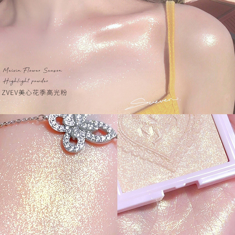 ZVEV tierna niña pura deseo hada con flash fino fiesta estudiante maquillaje sobrenatural blanco novato monocromático alto brillo polvo de reparación