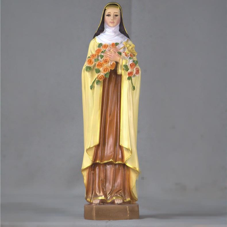 Transfronterizo 30cm pequeña decoración de resina de Santa Teresa iglesia gabinete de televisión escultura de escritorio artesanía