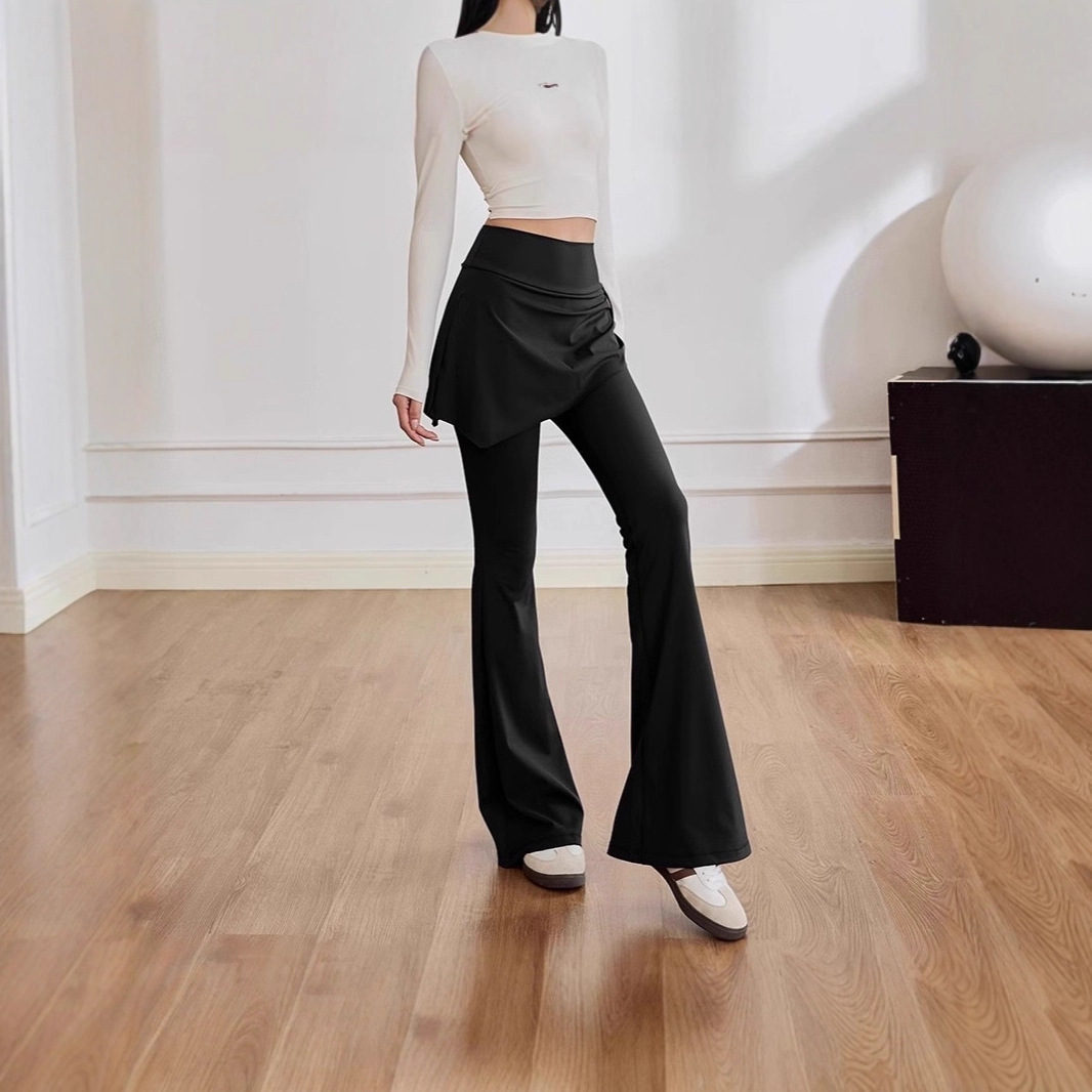 25 Years New Style Micro-Flared Wrinkled Flared Skirt Barbie Shark Pants Elastic High-Waist Slimming Bottoming Casual Pants Wholesale