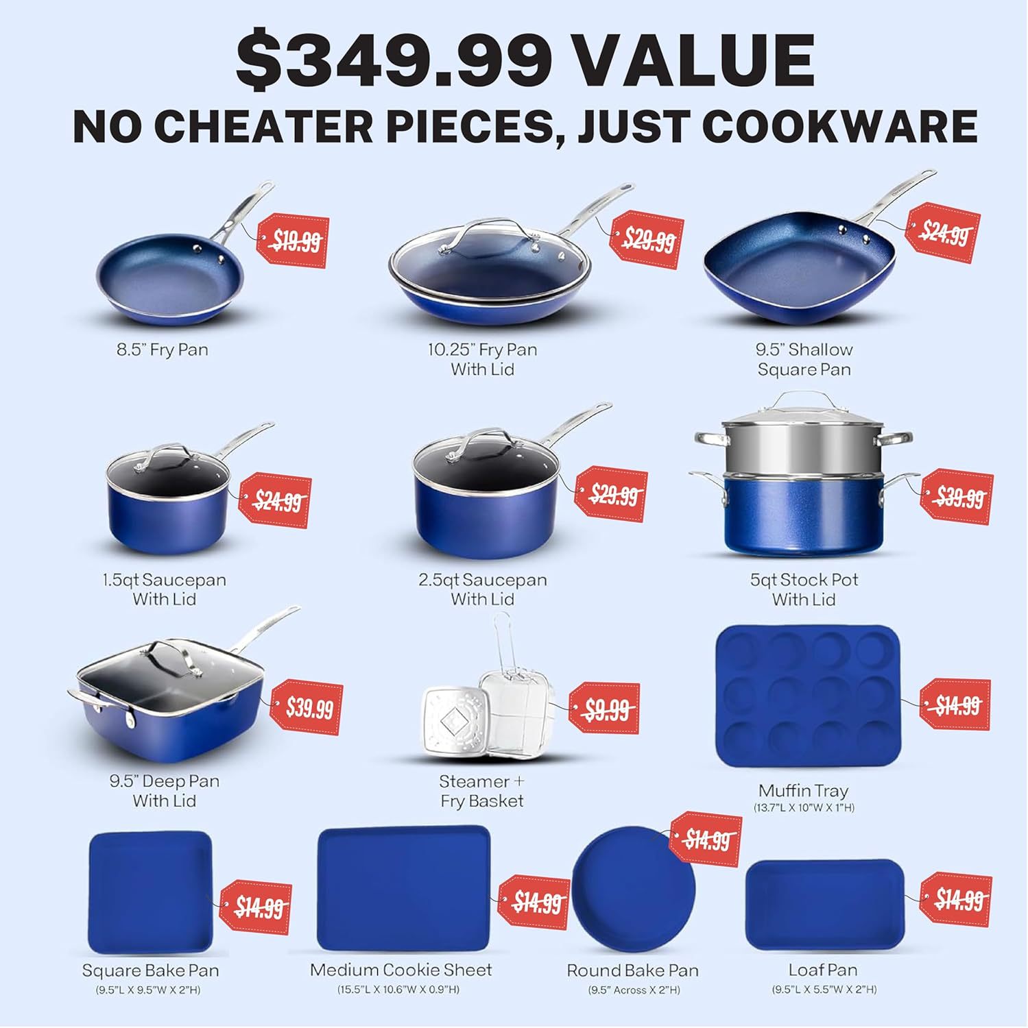 Wok frito de fondo plano transfronterizo, sartén antiadherente multifuncional, freidora de aceite sin humo de fondo compuesto, juego de ollas de regalo