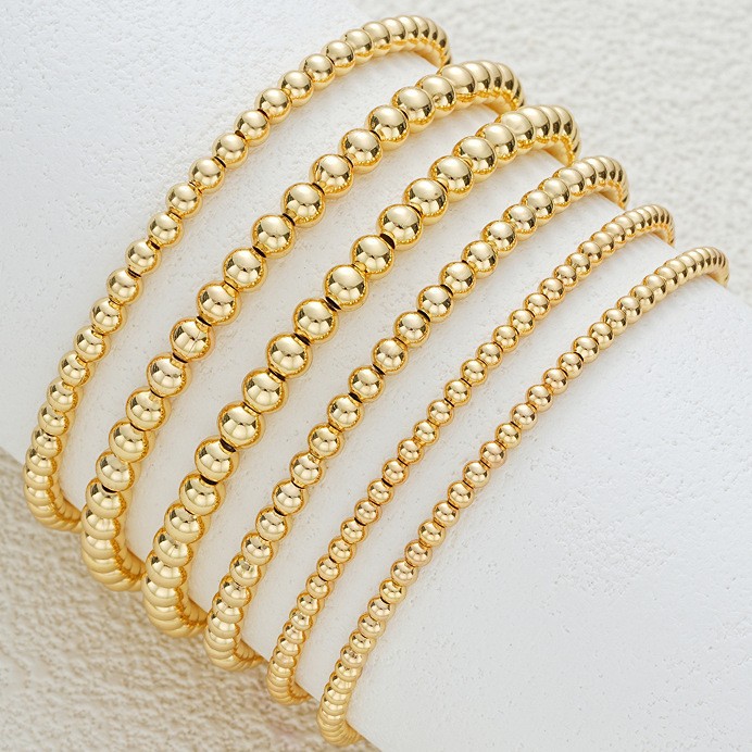 Amazon comercio exterior transfronterizo estilo europeo y americano estilo de moda minimalista personalidad elástica cuentas 5 piezas conjunto de pulseras de cuentas para mujeres