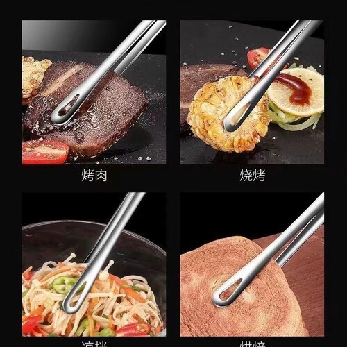 Stainless steel Korean barbecue tongs wholesale strawberry tongs hotel restaurant buffet steak tongs food tongs