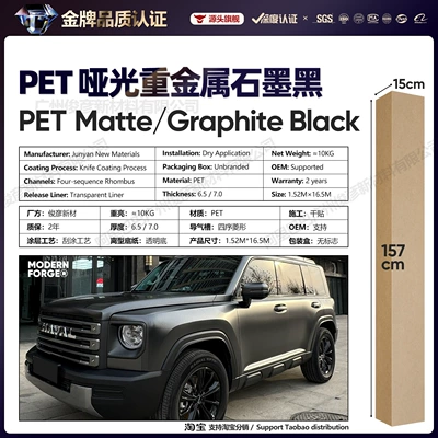 Auto Color Change Film — Vinyl Full Body Color Changing - pet-matte-heavy-metal-graphite-black-65-series152-165m