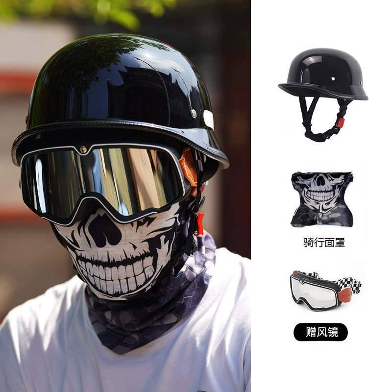 3C Национальный стандарт Сертифицированный Ретро немецкий солдатский шлем Летний шлем бандита Совок Электрический мотоцикл Harley полушлем для мужчин и женщин