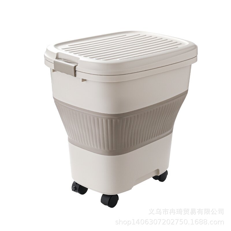 2026 barril de arroz transfronterizo casero sellado barril de almacenamiento de grano plegable alimento para gatos alimento para perros tanque de arroz caja de almacenamiento de harina image 44