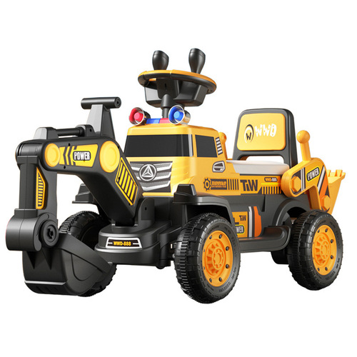 Children's excavator toy car boy can sit and ride excavator electric remote control oversized tractor engineering vehicle