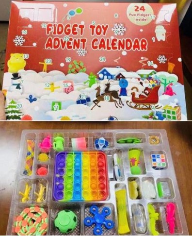Caja ciega de Navidad transfronteriza Regalo de fiesta para niños Descompresión DIY Desgarrado Calendario de cuenta regresiva Caja ciega Juguetes navideños