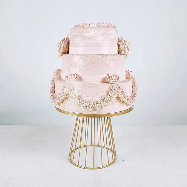 Transfronterizos Amazon metal estante de pastel redondo estante de pastel de postre bandeja de exhibición de postre de pastel de cumpleaños estante de postre decoración