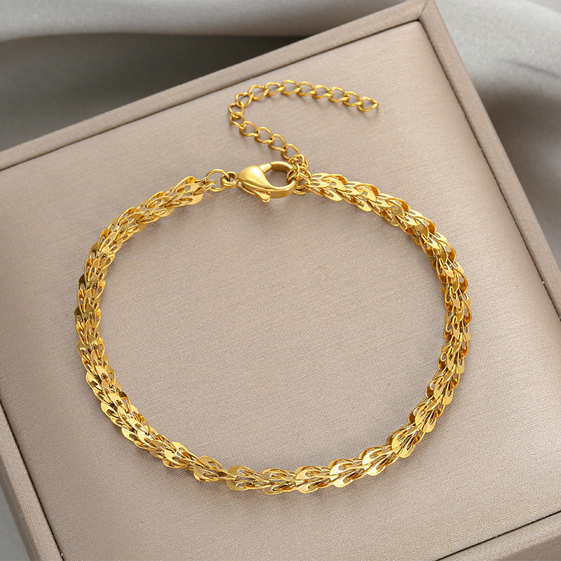 18K oro Titanium acero pulsera completa Phoenix cola simple de las mujeres color oro moda clásico regalo vacaciones para novia Accesorios