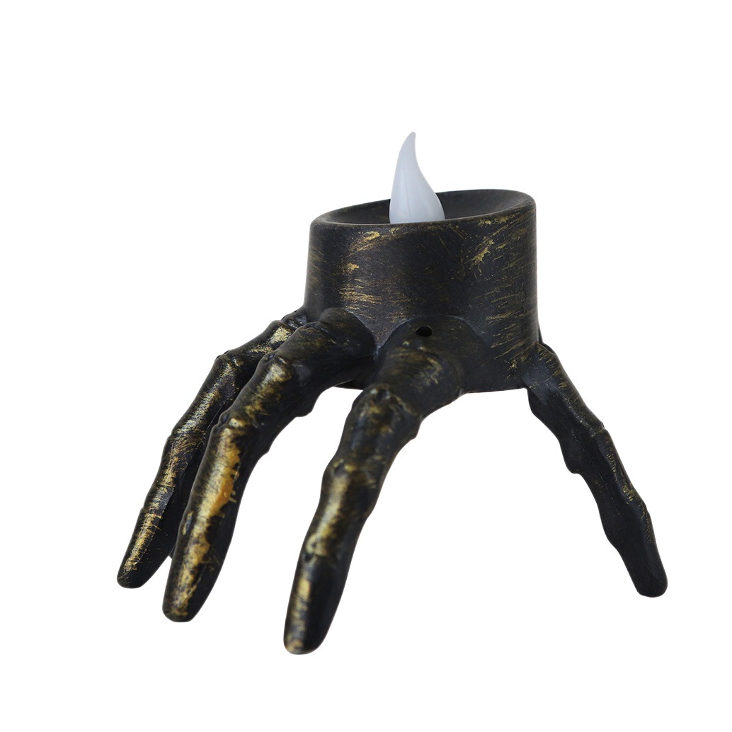Nuevo Halloween esqueleto lámpara de mano diseño de atmósfera accesorios esqueleto pie lámpara de noche LED fantasma día decoración lámpara de vela