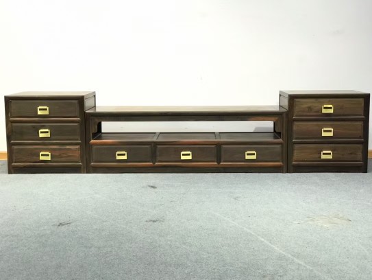 印尼黑酸枝阔叶黄檀三组合电视柜抽屉柜仿古典新中式红木家具