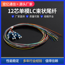 12芯LC尾纤单模光纤跳线尾纤纤ODF单元体光纤机架配线束状尾纤