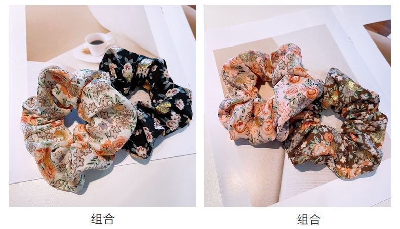 Korean Floral Hair Scrunchies display picture 27