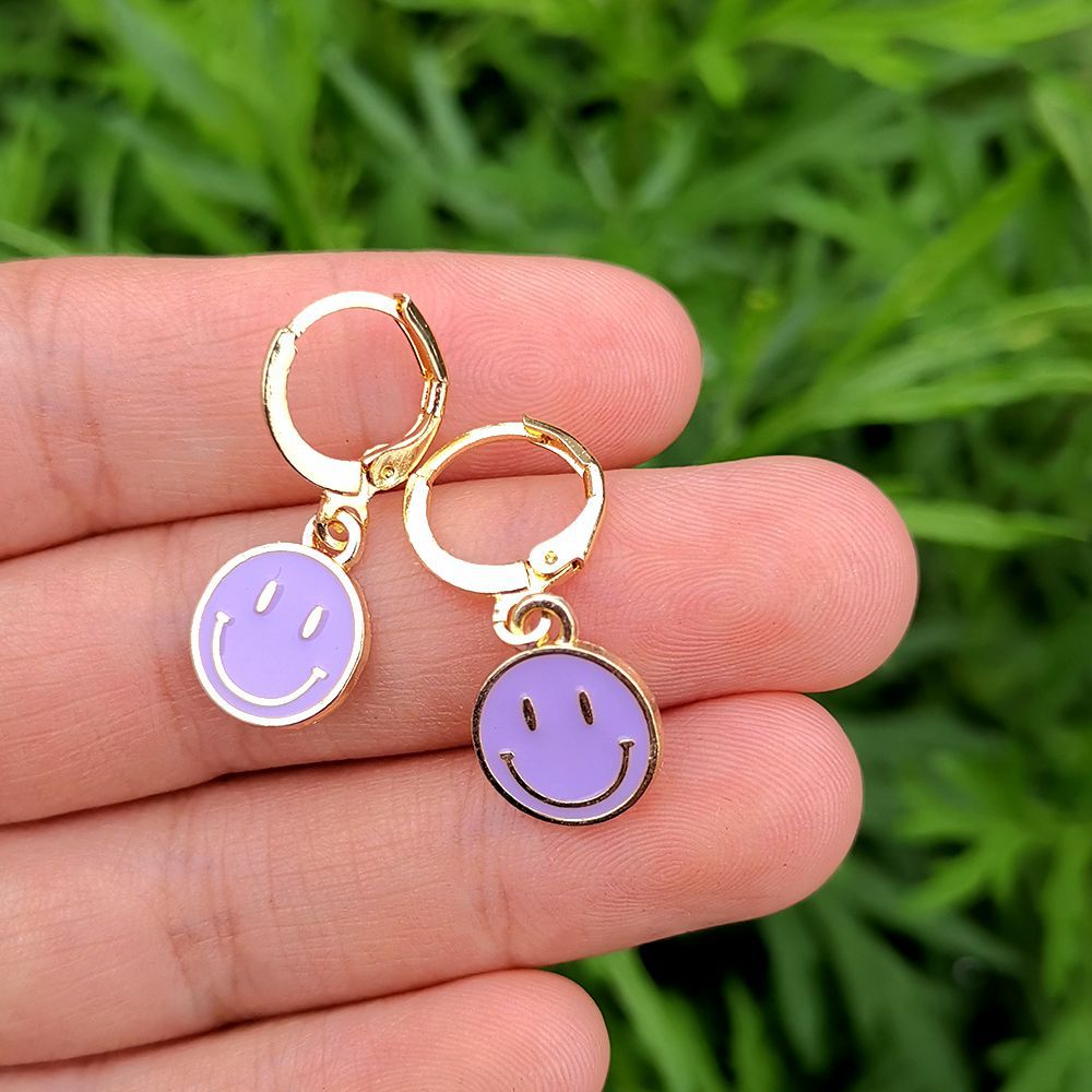 wholesale jewelry smiley color pendant earrings Nihaojewelry