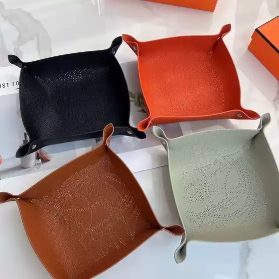 Storage Box Tray Leather Nordic Desktop Sundry Keys Entrance Cosmetic Jewelry Living Room