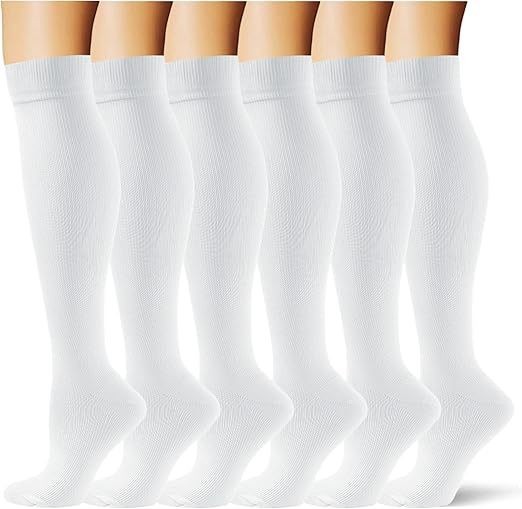 Juego de 6 pares de calcetines deportivos de compresión transfronterizos para fitness, calcetines largos de compresión para pantorrillas para hombres y mujeres, calcetines de compresión elásticos. image 54